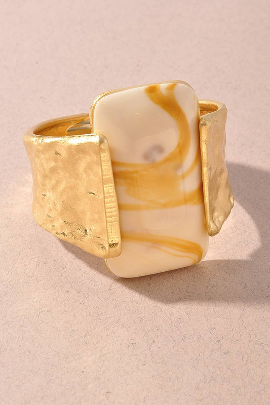 Marbled Resin Statement Cuff Bracelet