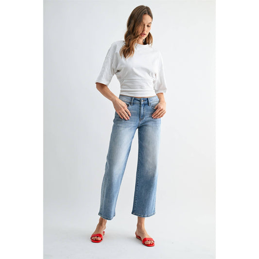 MID-RISE STRAIGHT ANKLE LOOSE FIT | Mica Denim