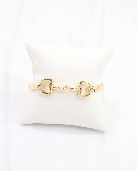 Edith Horsebit Spring Cuff Bracelet Gold