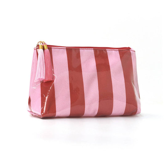 Medium Stripe Makeup Bag | Waterproof