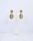Averie Hammered Oval Drop Earring Worn Gold