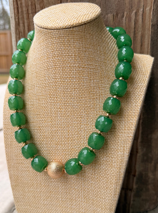 Green Ice Statement Necklace