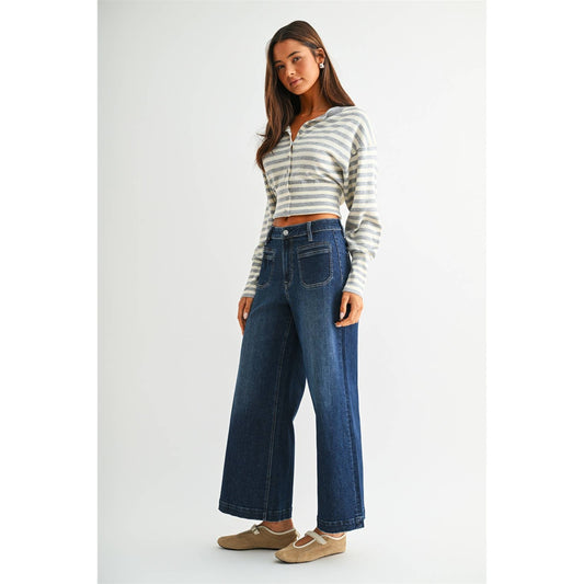 HIGH RISE ANKLE WIDE LEG