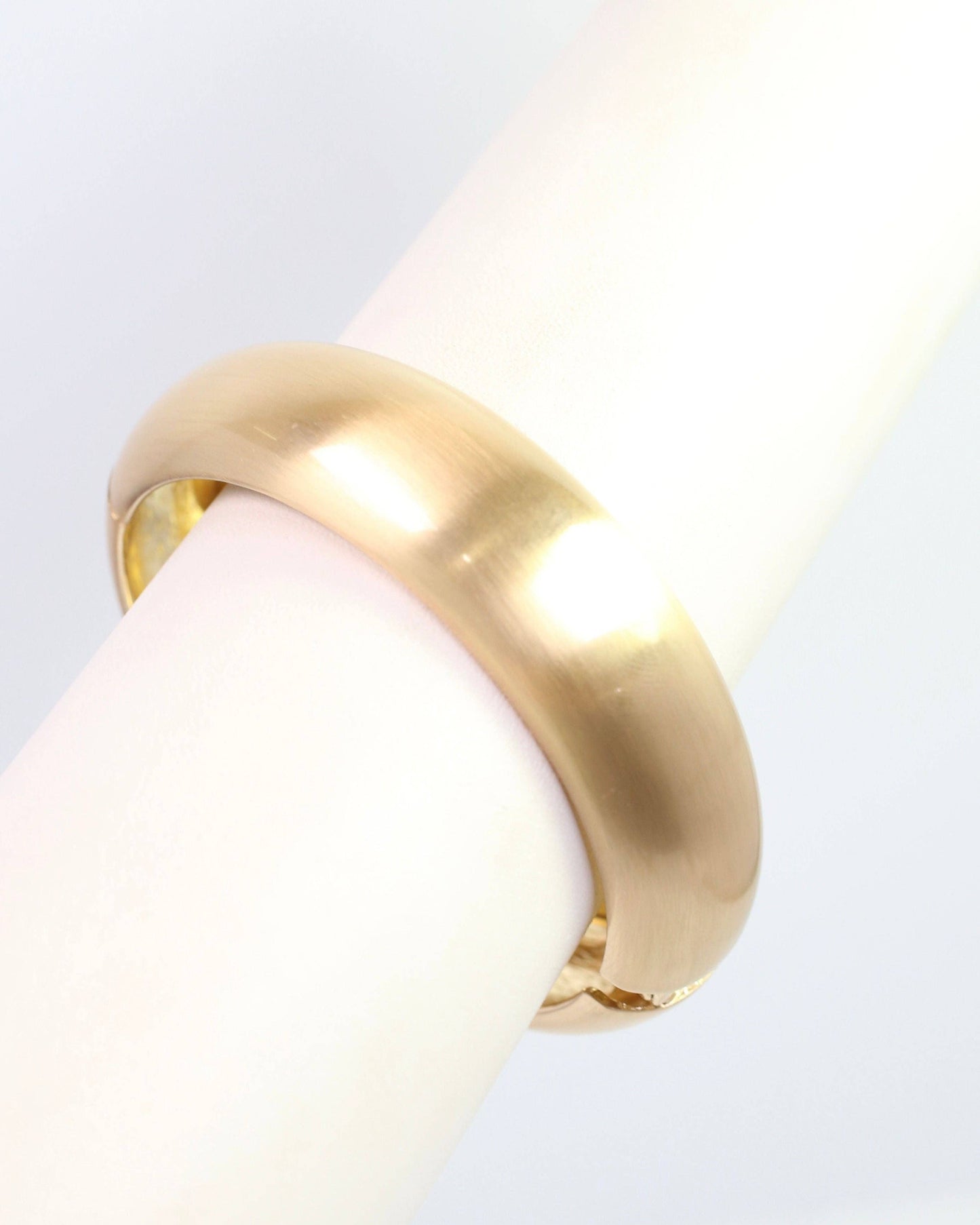 Hattie Hinged Bangle Bracelet Worn Gold