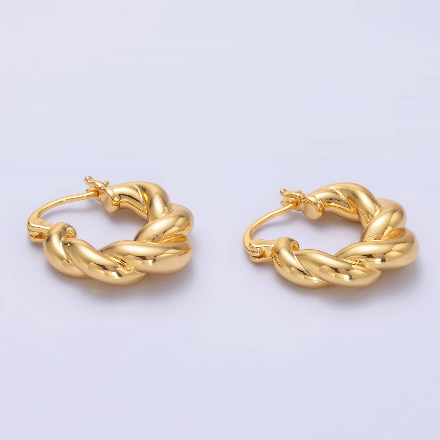 24K Gold Filled Twisted Minimalist Hoops