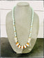 Tanzania Wood & Bone Bead Glass Bead Necklace- Mint Green