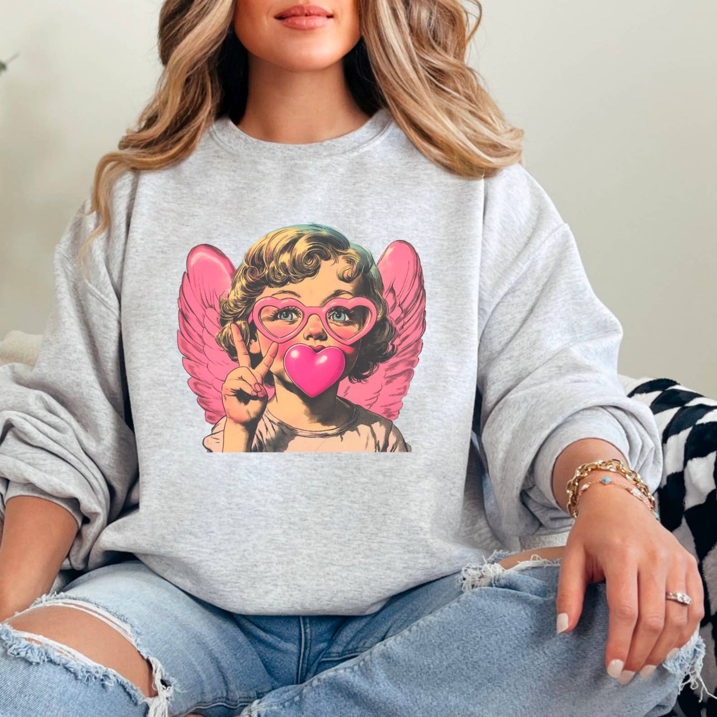 Peace, Love, and Bubblegum Crewneck