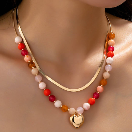 Color Me Red Beaded Layered Necklace