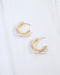 Beatrice Three Line Hoop Earring Gold Silver