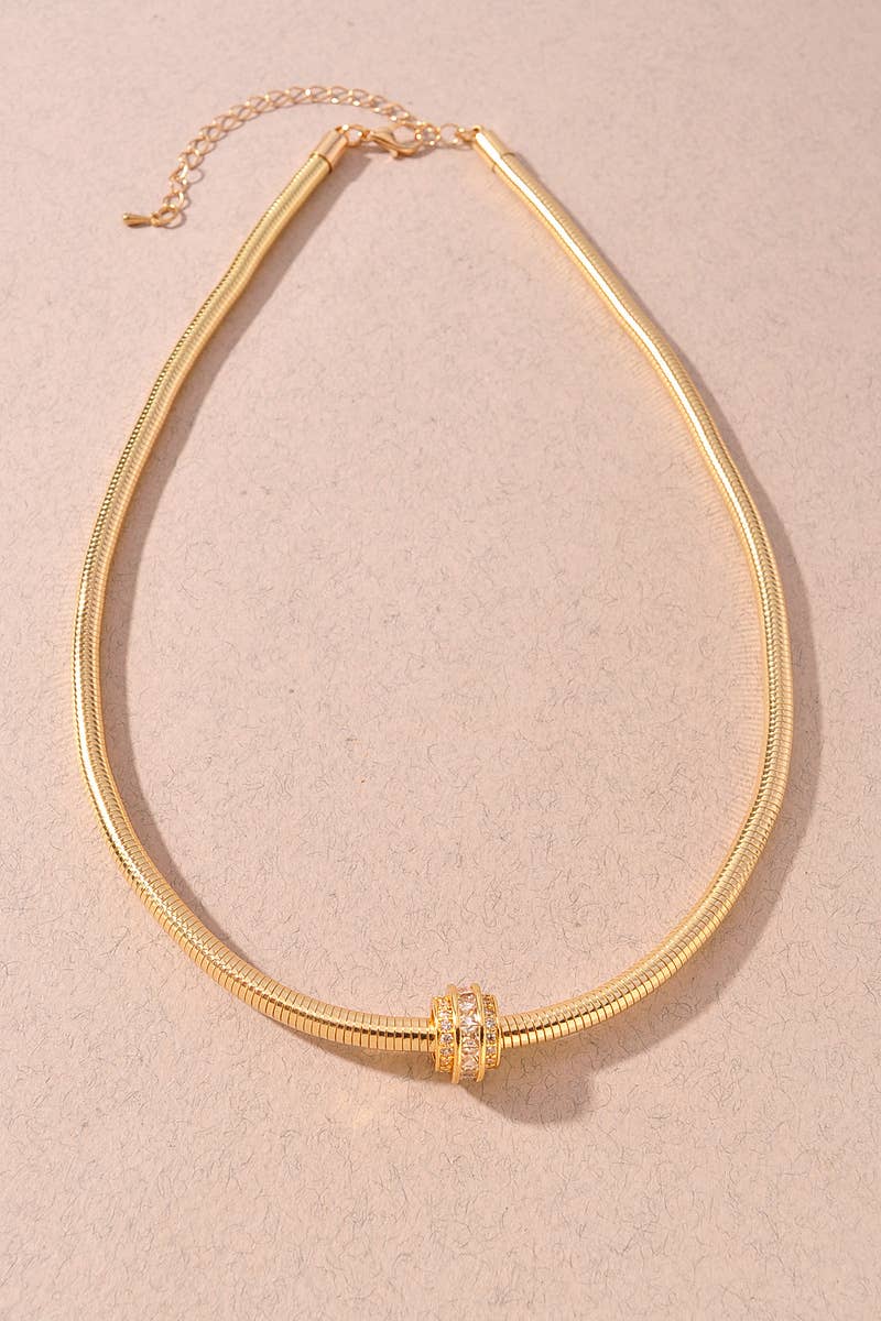 Gold Snake Chain Accent Necklace