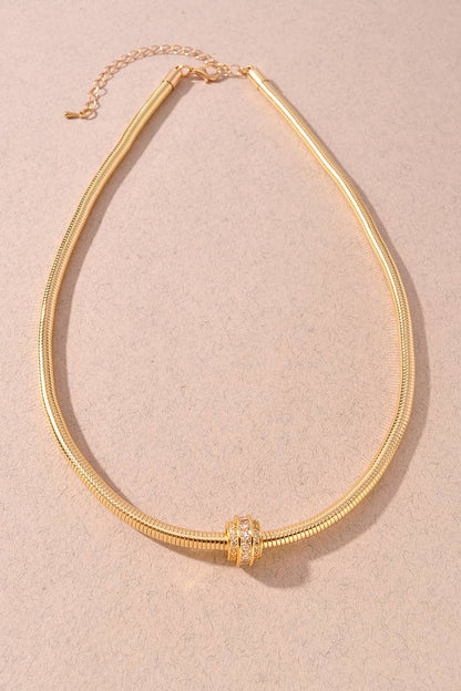Gold Snake Chain Accent Necklace