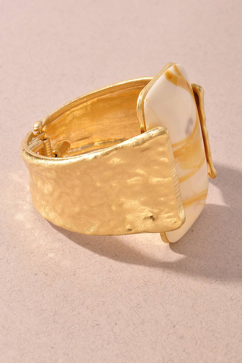 Marbled Resin Statement Cuff Bracelet