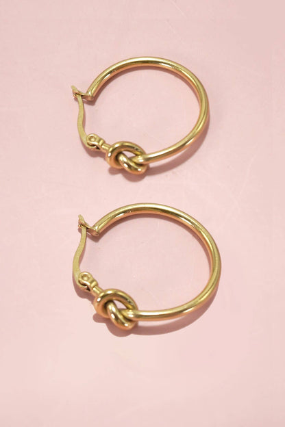 Little Knot Hoops| 18K Stainless Steel