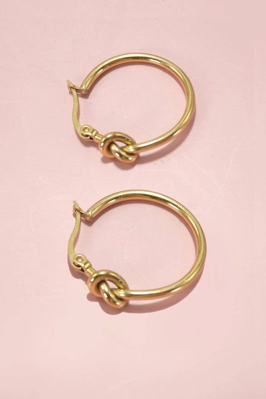 Little Knot Hoops| 18K Stainless Steel