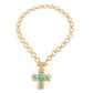 Turquoise Cross Toggle Necklace