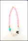 Midi Short Resin Bead  African Bone & Recycled Glass Pink
