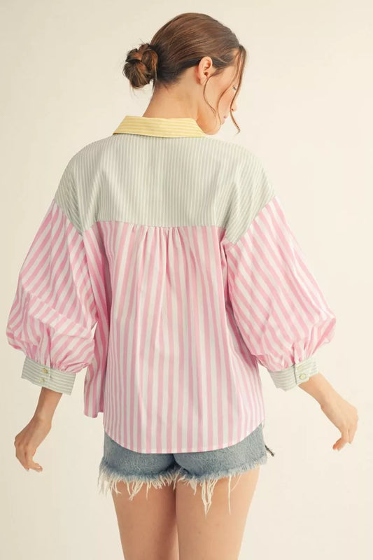 The Sugar Stripe Button Down | Jodifl