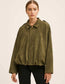 Olive Faux Suede Bomber