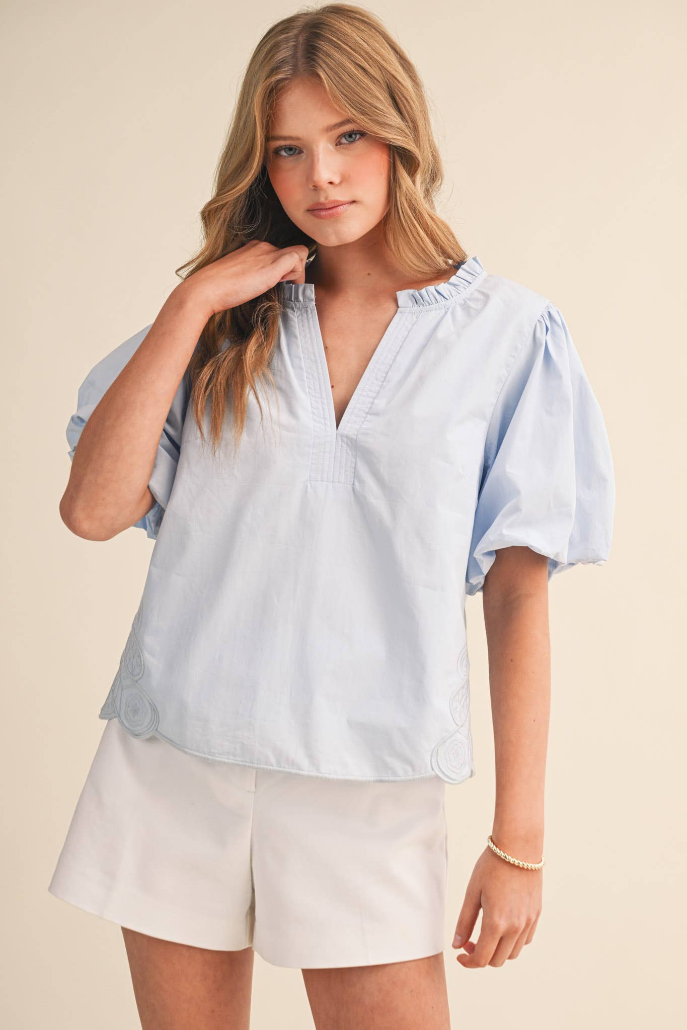 Ember Powder Blue Top | &Merci