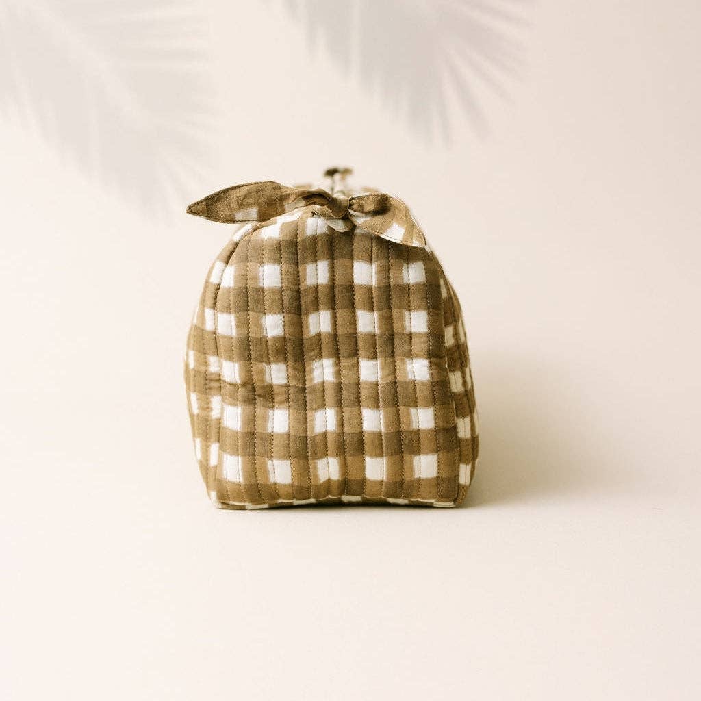 Large Painted Gingham Pouch | Sunshine Tienda