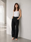 Crop Straight Black Denim | Luzina