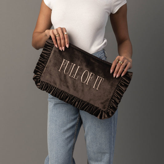 Full Of It Ruffle Travel Pouch | Panache