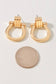 Gold Coil Link Hoop Drop Earrings