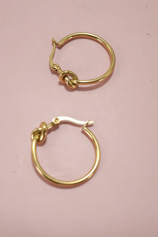 Little Knot Hoops| 18K Stainless Steel