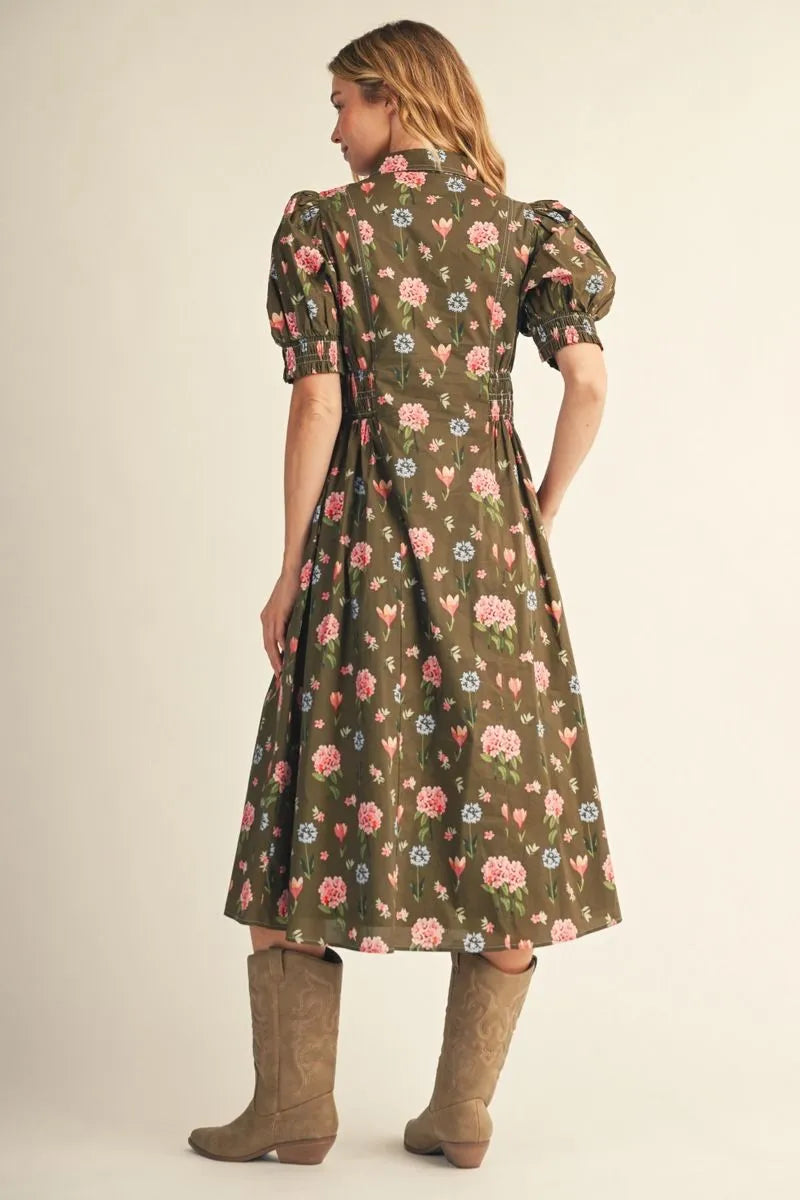 The Olive Bloom Dress | Jodifl