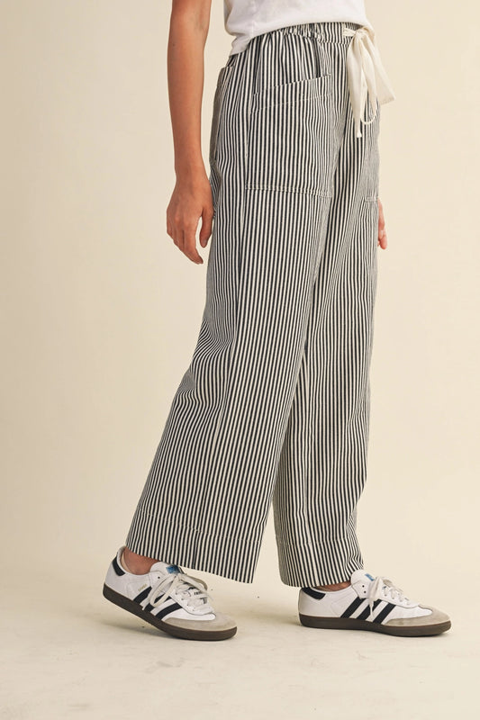 The Stripe Wide Leg Pant | &Merci