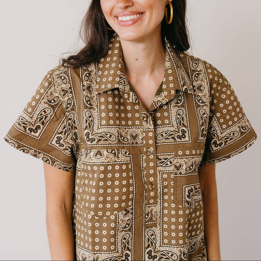 Sunshine Tienda | Olive Bandana Getaway Mini Dress