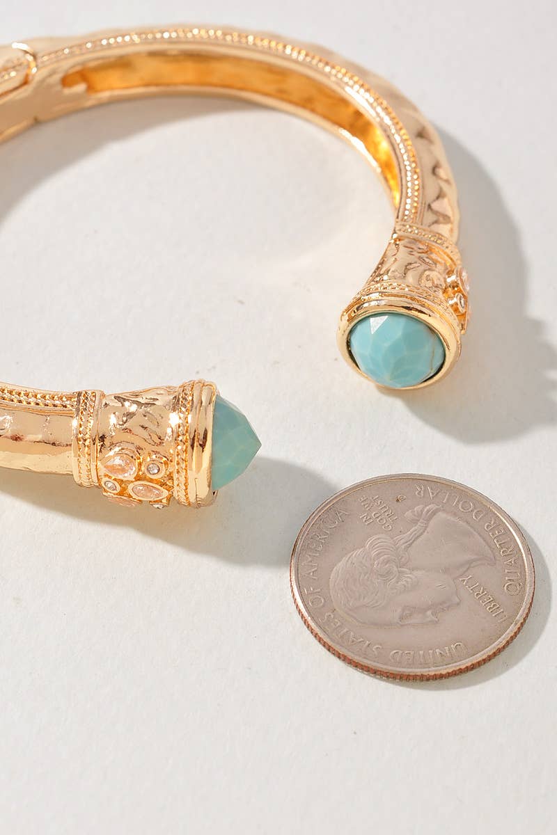Hammered Hinge Bangle Bracelet