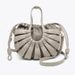 Loraine Hollow Cut Bucket Bag in Gray