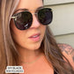 Ivy - Women's Oversized Square Sunglasses: BLACK
