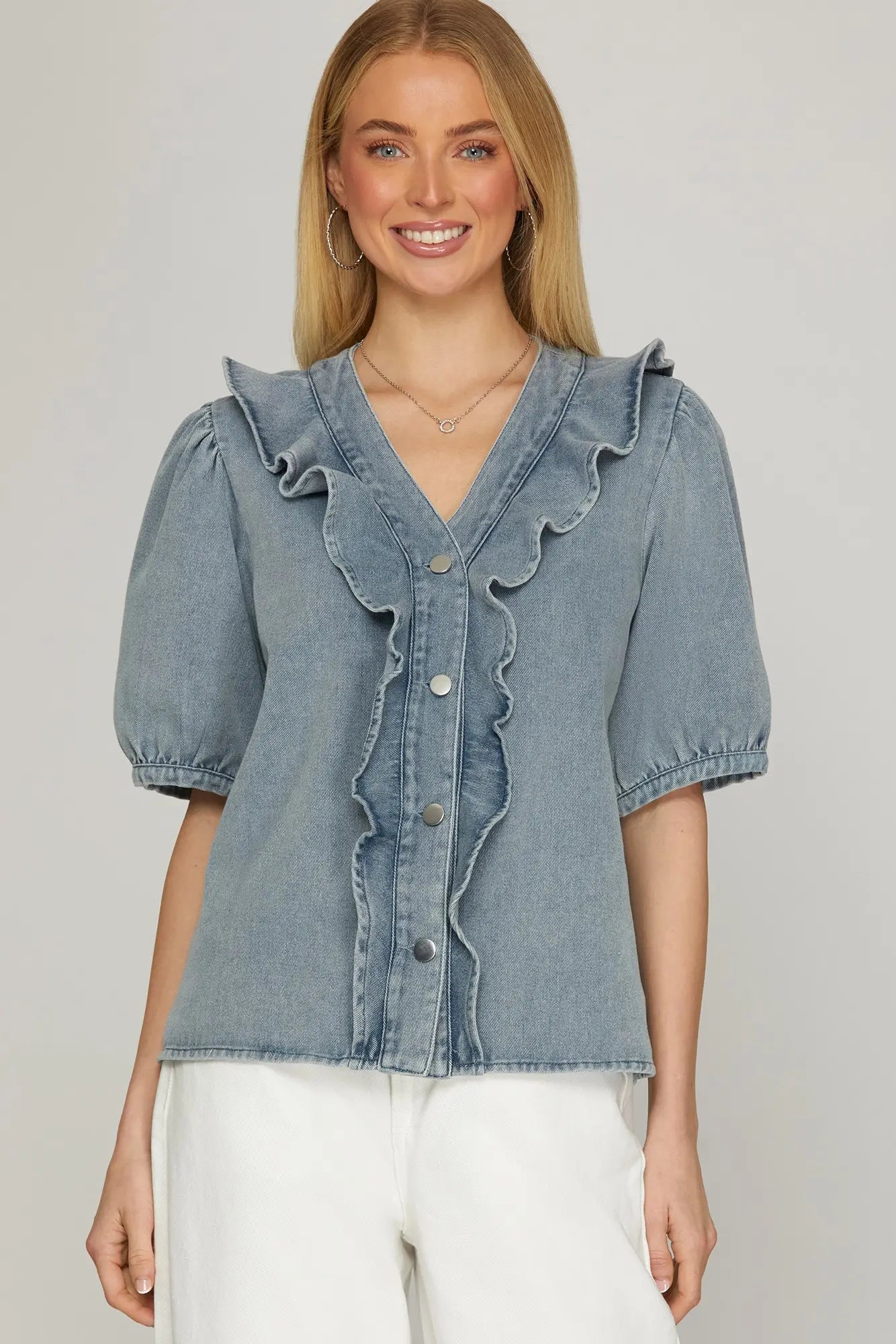 The Maxwell Denim Top | She & Sky