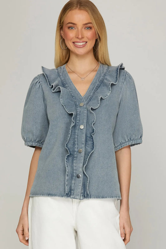 The Maxwell Denim Top | She & Sky