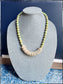 Short Wood African Turquoise Bead Necklace Coconut Green
