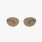 COCO AMBER Polarized Oval Metal Fashion Sunglasses