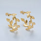 Leaf Hoop Earring | 24K Gold Filled