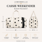 Cassie Weekender Duffel Bag | Black Polkadot
