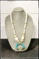 Wood & Afr. Bead w/ Turq. Pendant - Stripe African Bone Bead