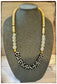 Tan Coconut & Polka Dot African Bone Bead Long Boho Necklace