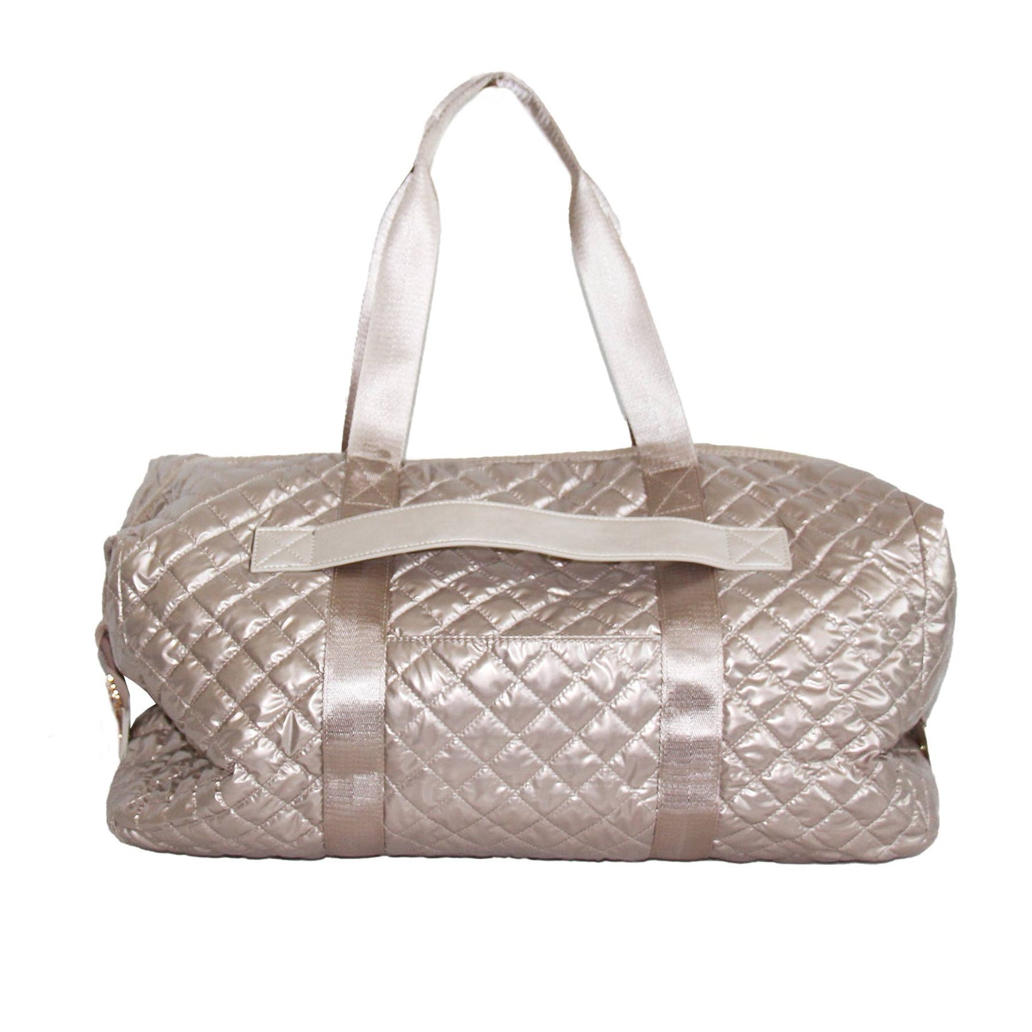 Diamond Quilted Weekender Duffel Bag | Champagne