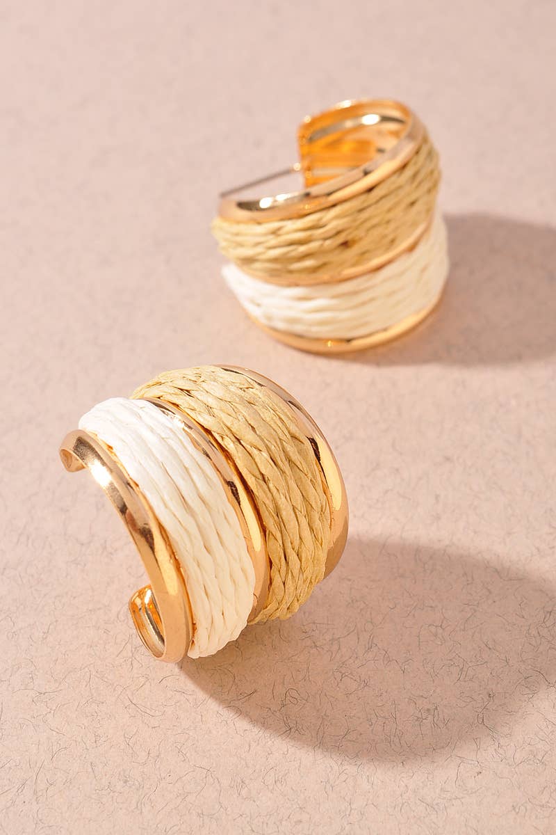 Two Tone Raffia Hoops