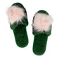 The Maidson Slipper- Green with Blush Pom Pom