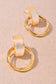 Gold Double Hoop Cream Bar Earrings