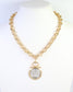 Kirksville Coin Pendant Link Necklace Gold | Caroline Hill