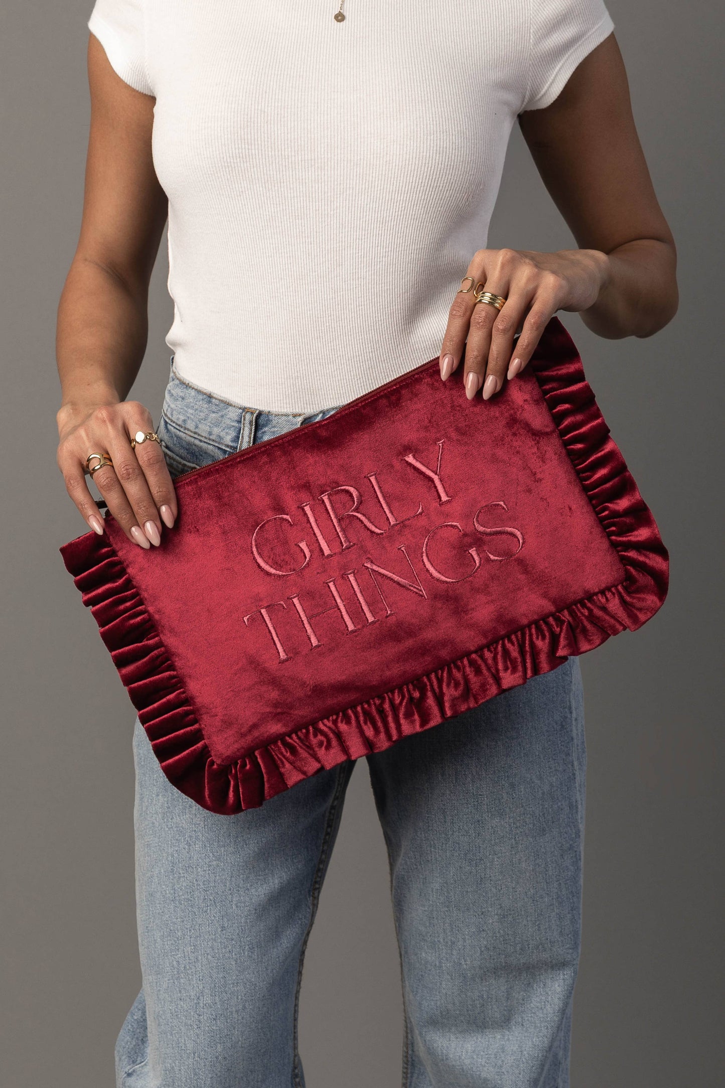 Girly Things Ruffle Travel Pouch | Panache