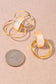 Gold Double Hoop Cream Bar Earrings