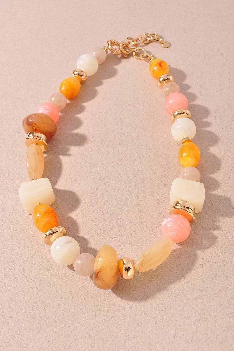 ACETATE MIXED BEAD NECKLACE